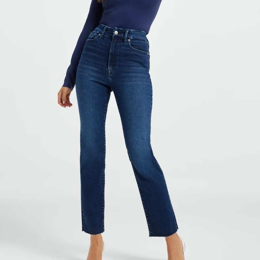 NWT - Good American Jeans Skinny Women Blue Stretch High Rise Denim Good Classic